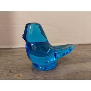 1992 Signed Ron Ray Bluebird of Happiness Art Glass Bird Figurine